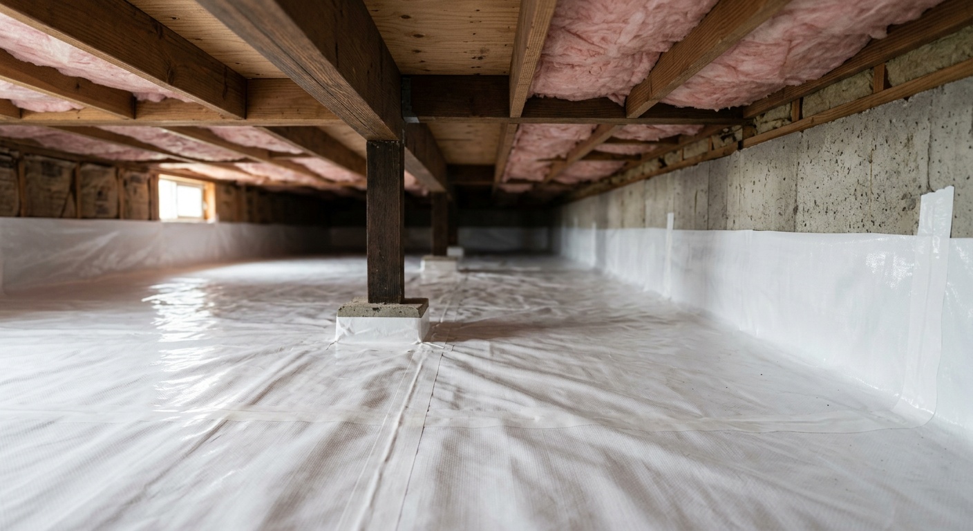 Crawl space waterproofing
